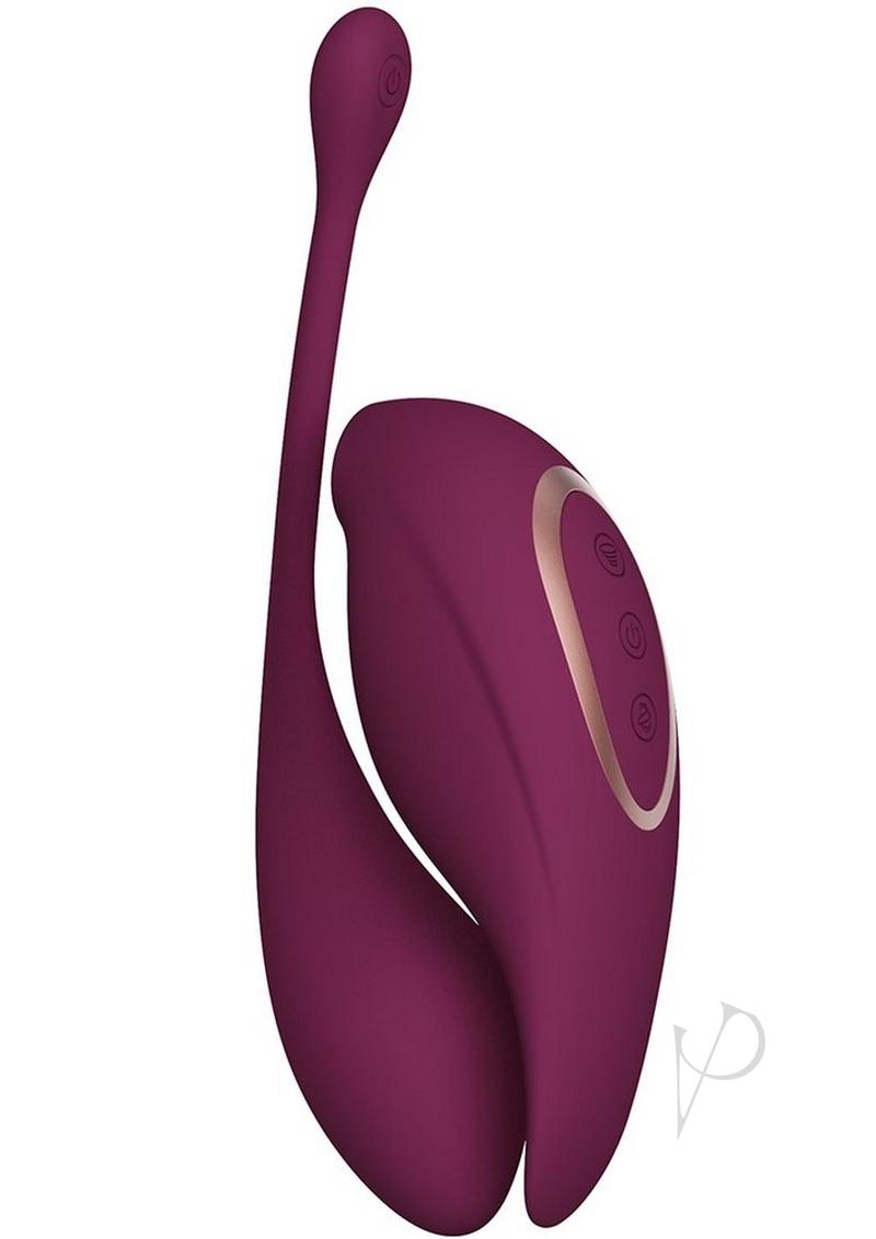 Twitch 2 Silicone Rechargeable Clitorial Stimulator and Insertable Egg with Remote Control - Burgundy