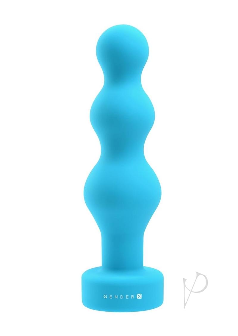 Gender X Plugged Up Rechargeable Silicone Anal Beads - Blue