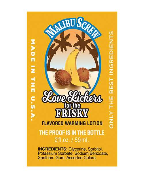 Love Lickers Pineapple and Coconut Flavored Warming Massage Oil 2oz -Malibu Screw