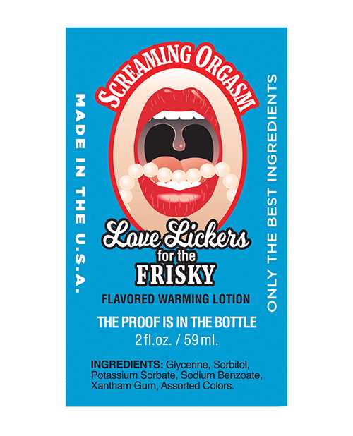 Love Lickers Raspberry Flavored Warming Massage Oil 2oz -Screamin Orgasm