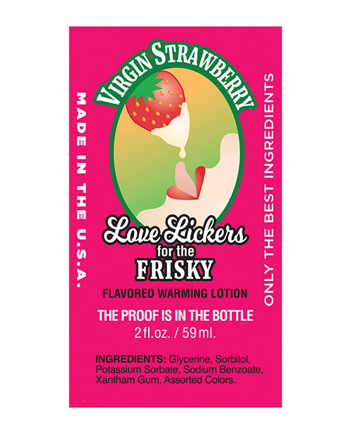 Love Lickers Strawberry Flavored Warming Massage Oil 2oz - Virgin Strawberry