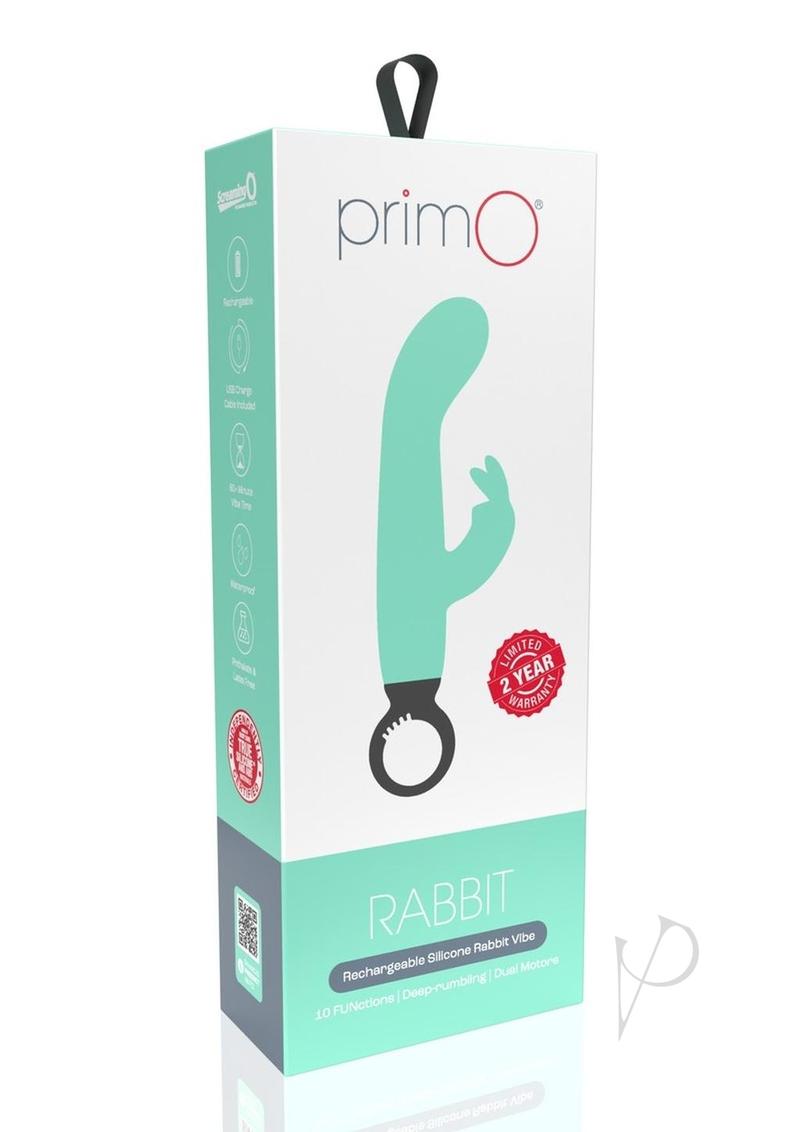 PrimO Rabbit Rechargeable Silicone Vibrator - Teal