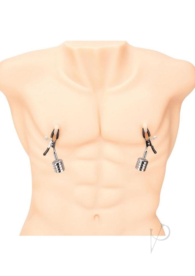 Prowler RED Nipple Clips With Removeable Magnetic Weights - Stainless Steel