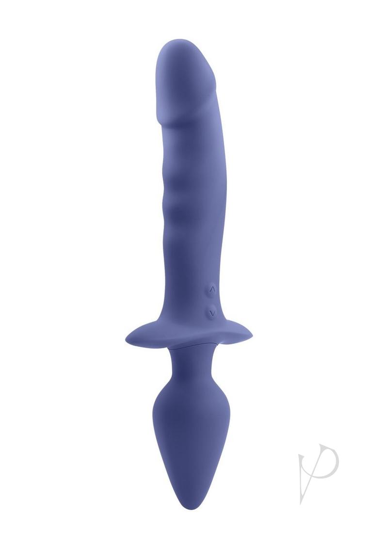 Gender X Dual Defender Rechargeable Silicone Dual Vibrator/Probe with Remote Control - Purple