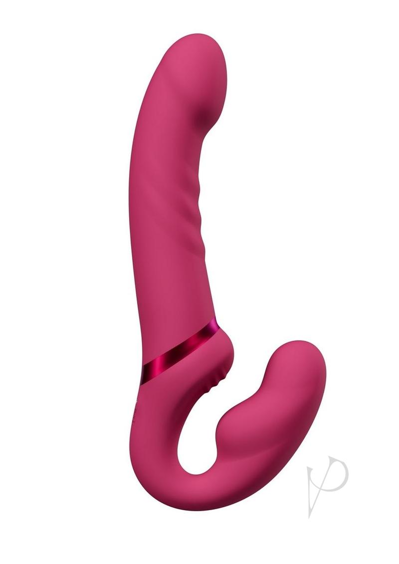 Lovense Lapis Rechargeable Silicone App Control Dual End Strapless Strap-On - Magenta