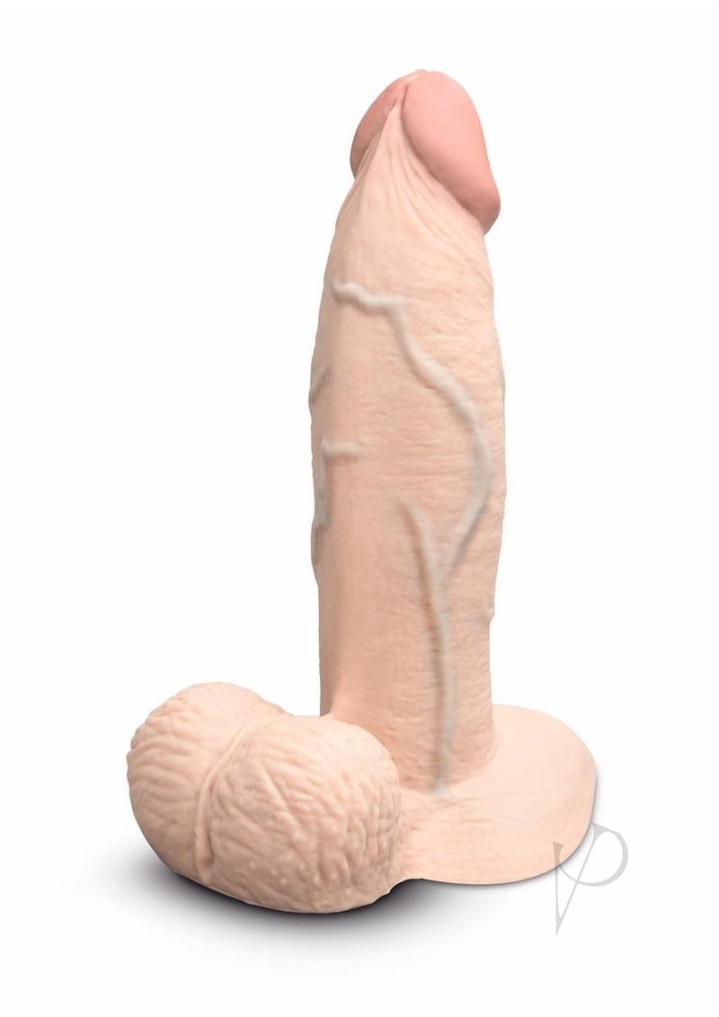 B-Vibe Slipskin Realistic Silicone Girthy Dildo 7in - Vanilla