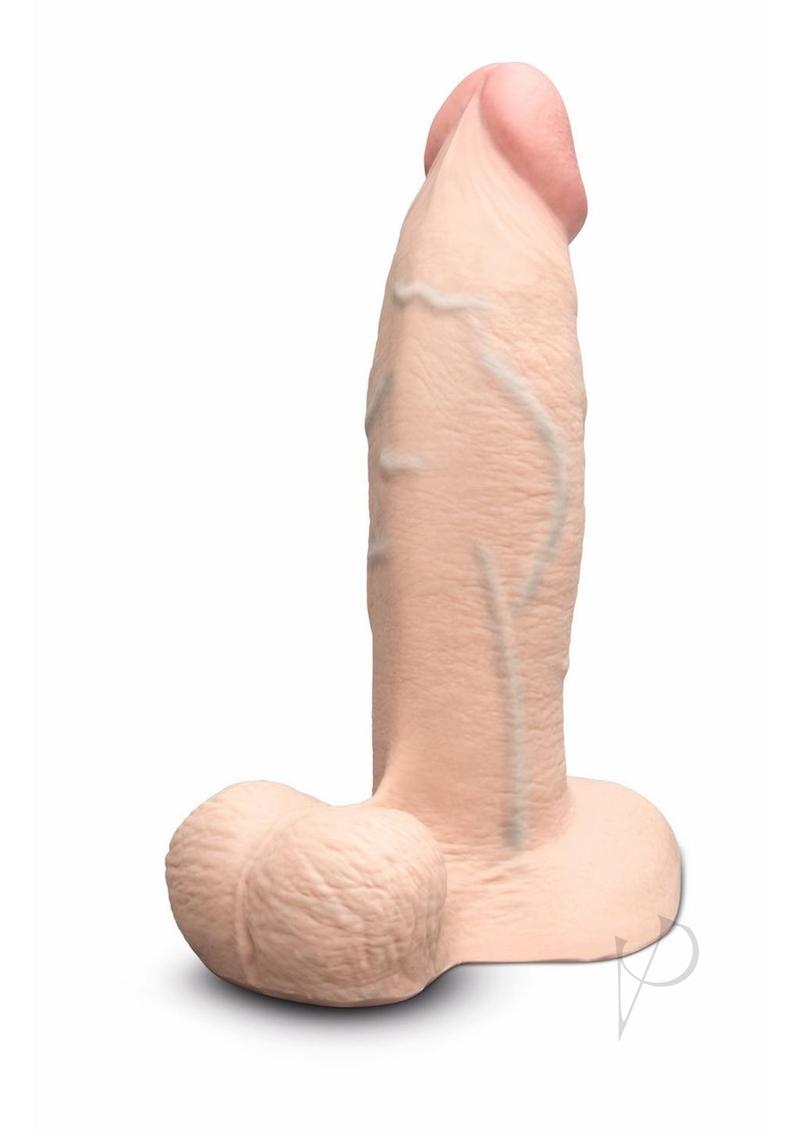 B-Vibe Slipskin Realistic Silicone Girthy Dildo 8in - Vanilla