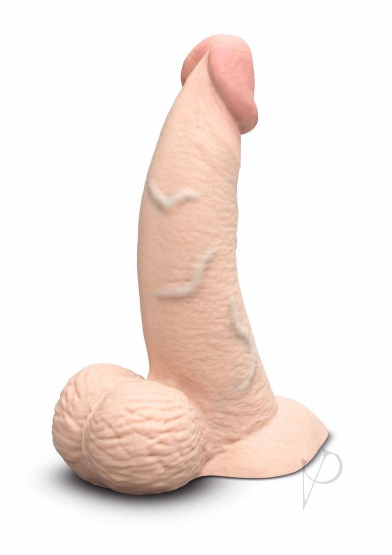 B-Vibe Slipskin Realistic Silicone Curved Dildo 6.5in - Vanilla