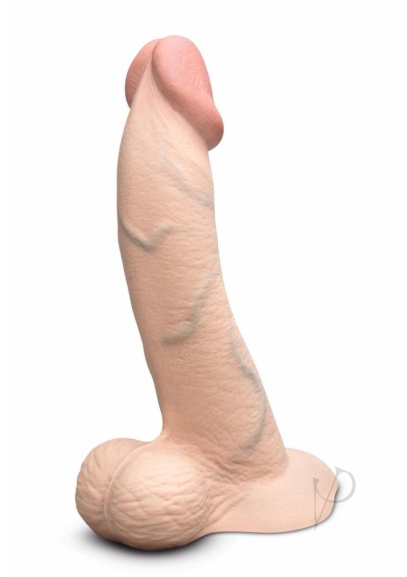 B-Vibe Slipskin Realistic Silicone Curved Dildo 10in - Vanilla