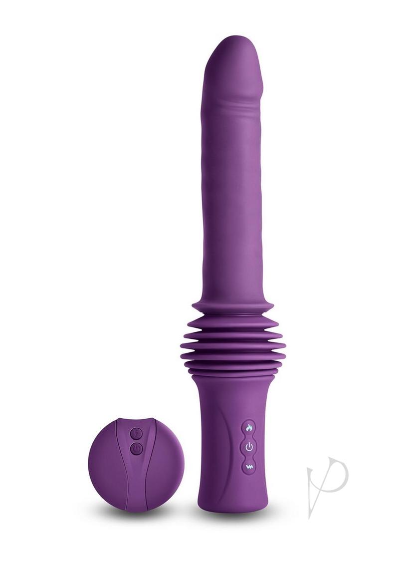 Inya Super Stroker Rechargeable Silicone Thrusting Vibrator with Remote Control - Purple
