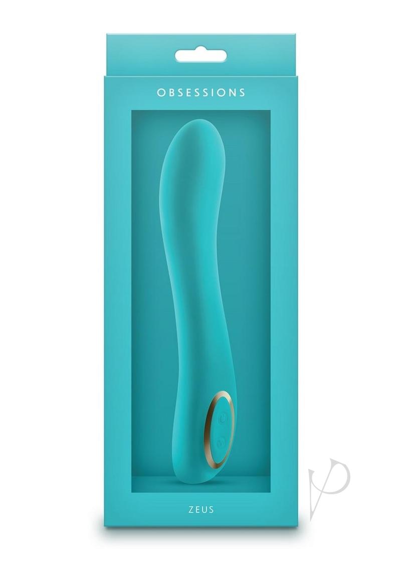 Obsessions Zeus Rechargeable Silicone Vibrator - Aqua