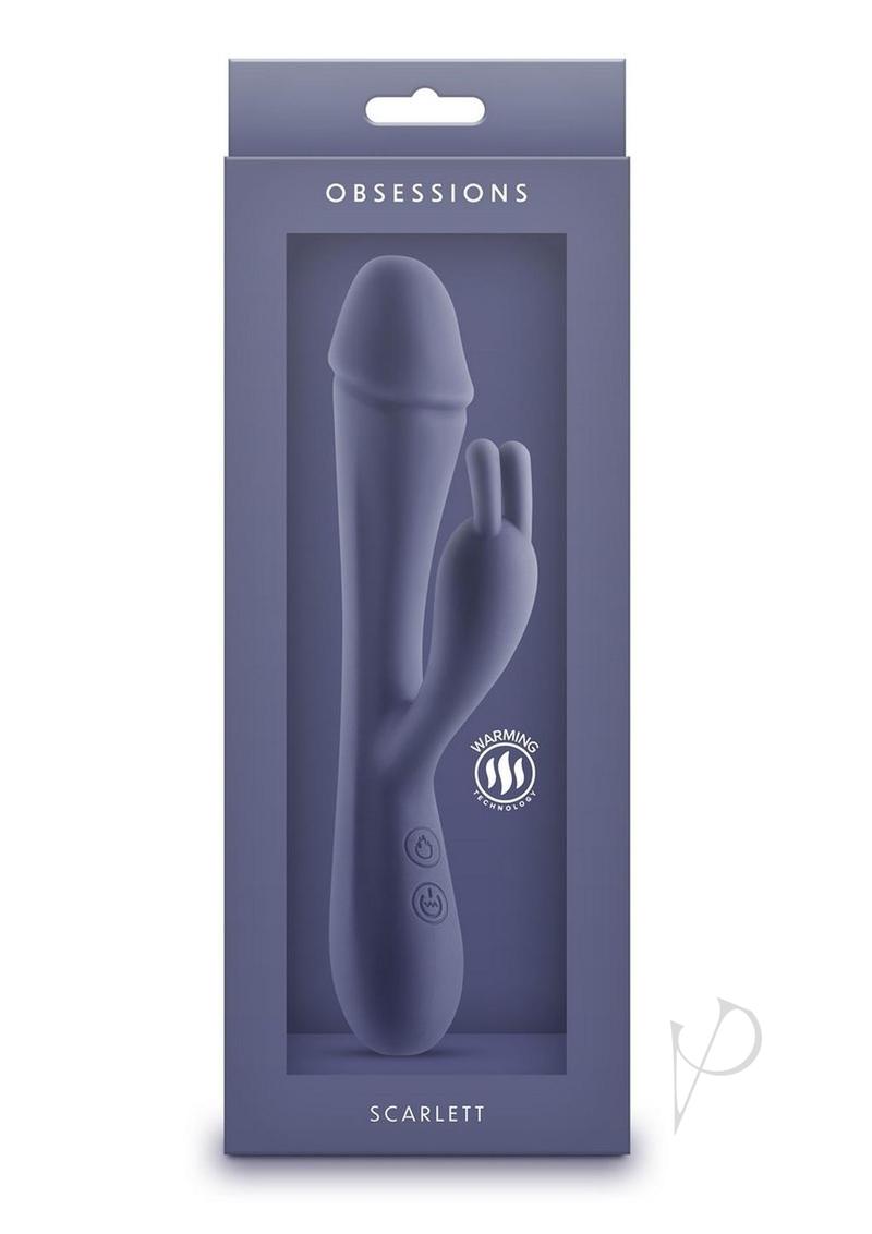 Obsessions Scarlett Rechargeable Silicone Rabbit Vibrator - Navy