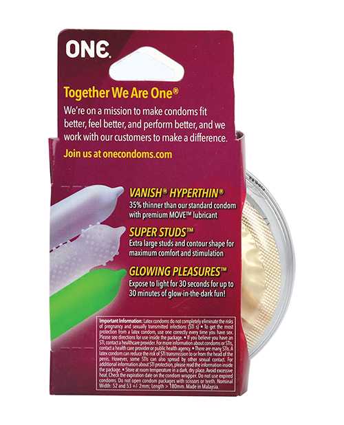 One Mixed Pleasures Condoms - Box of 3