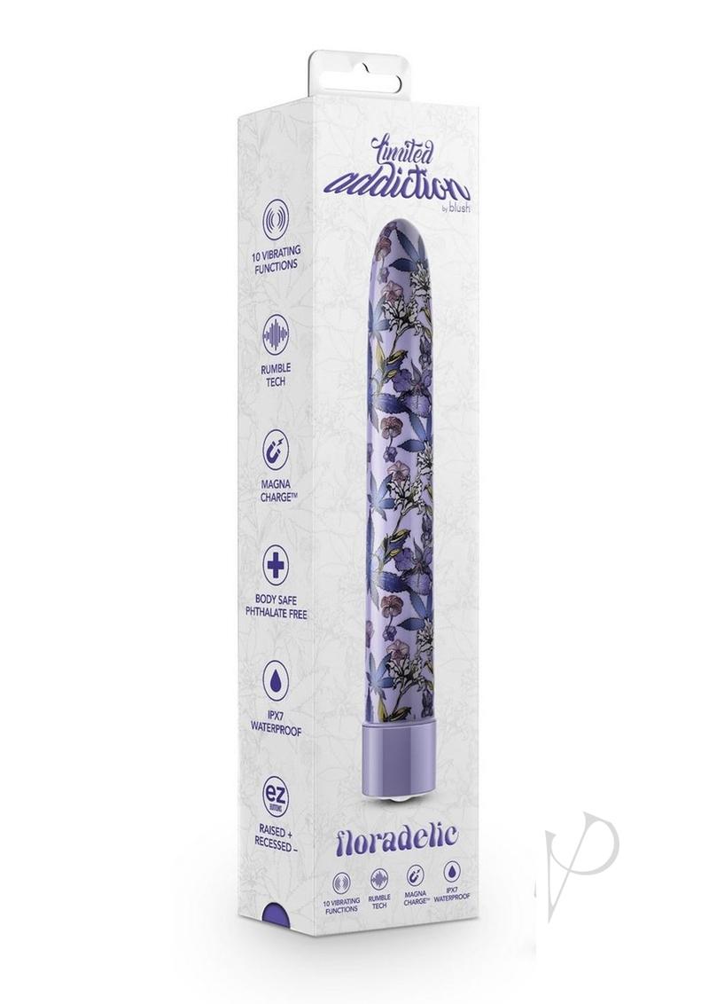 Limited Addiction Floradelic Rechargeable Slimline Vibrator - Purple