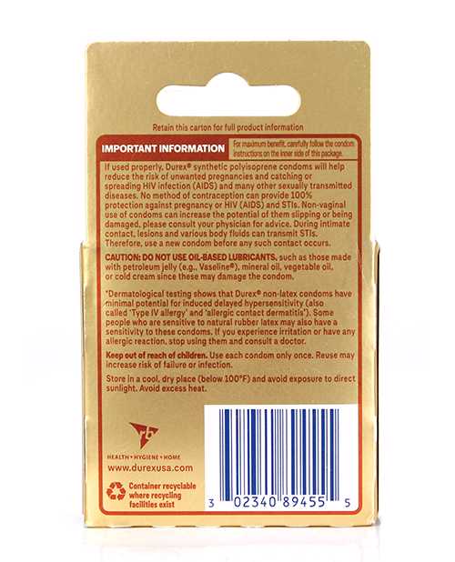 Durex Avanti Real Feel Non Latex Lubricated Condoms 3-Pack