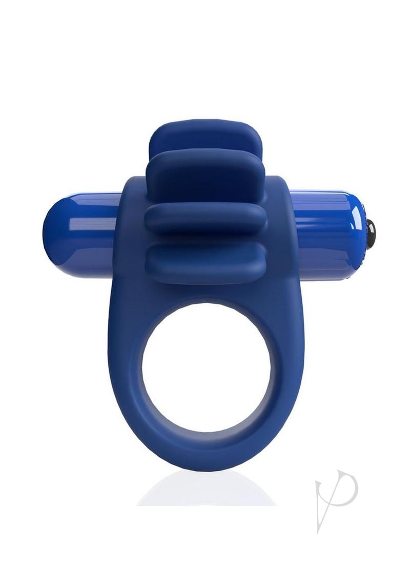 4T Skooch Vibrating Cock Ring with Clitoral Stimulator - Blueberry
