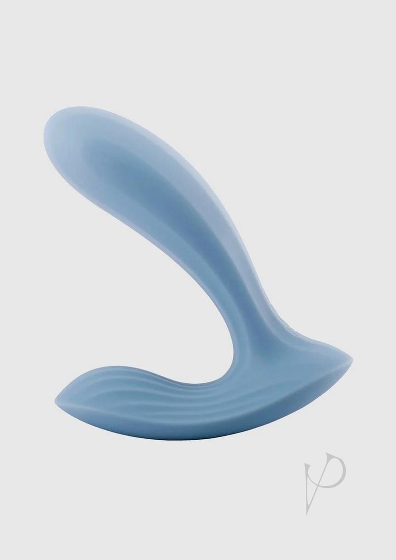 Svakom Erica Rechargeable Silicone App Compatible Dual Vibrator with Clitoral Stimulator and Remote Control -Dusty Blue