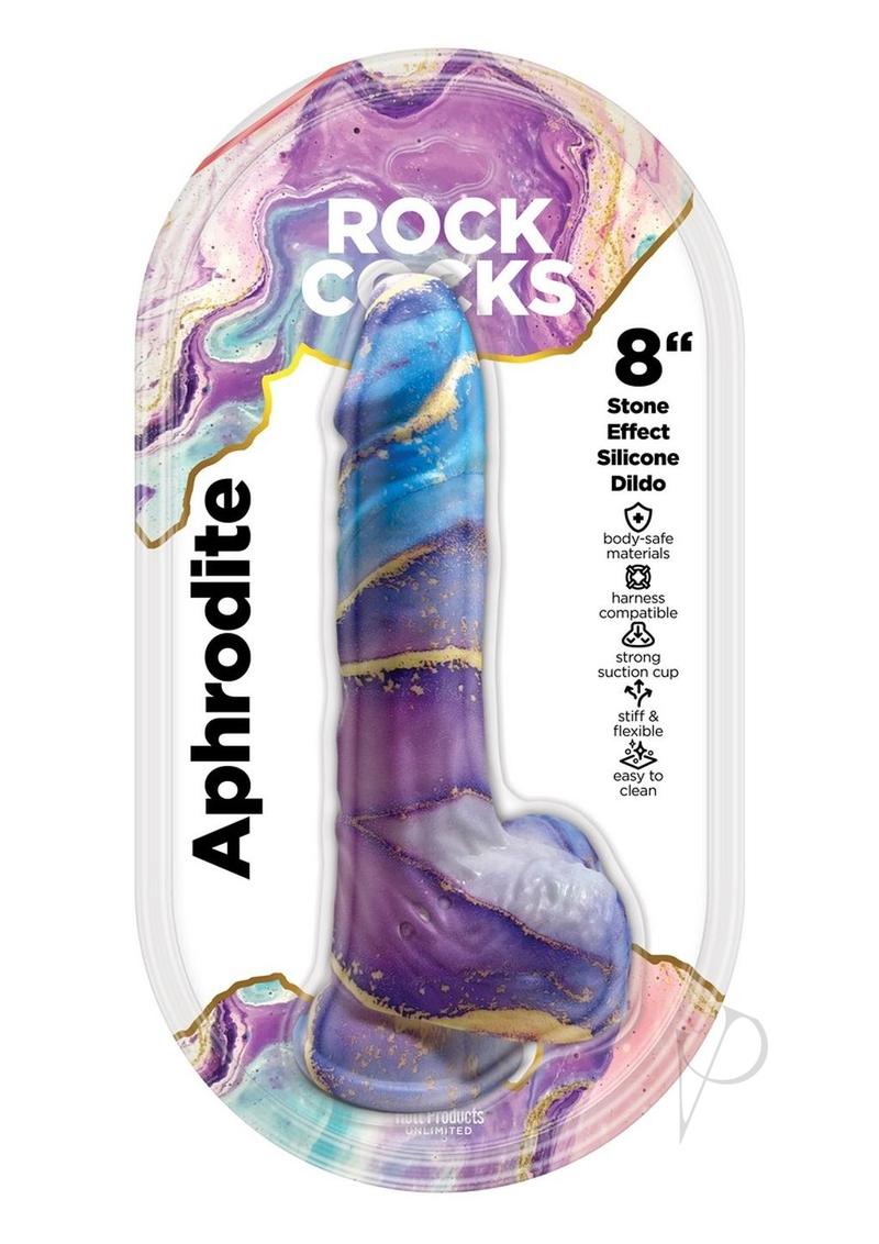 Rock Cocks Aphrodite Silicone Dildo 8in - Multicolor