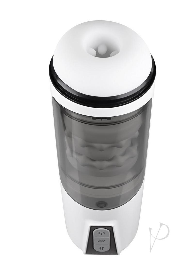 GX Get Your Stroke On Rechargeable Silicone Thrusting Stroker - White