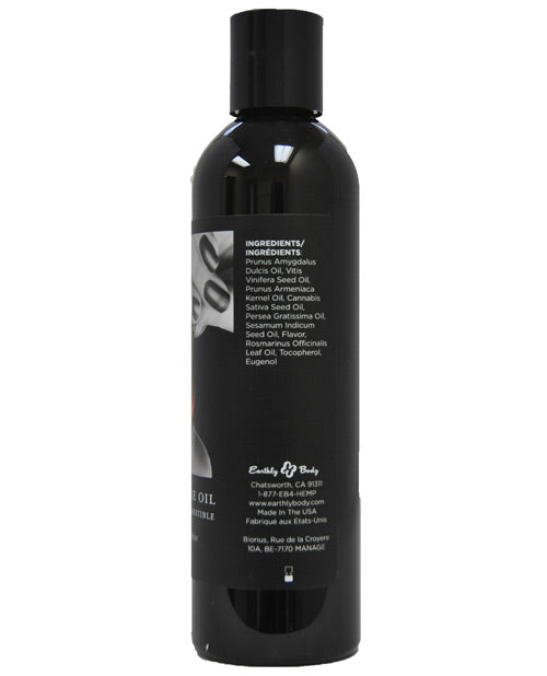 Earthly Body Hemp Seed Edible Massage Oil Cherry Burst 8oz
