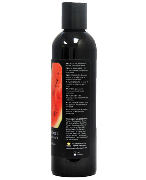 Earthly Body Hemp Seed Edible Massage Oil Juicy Watermelon 8oz
