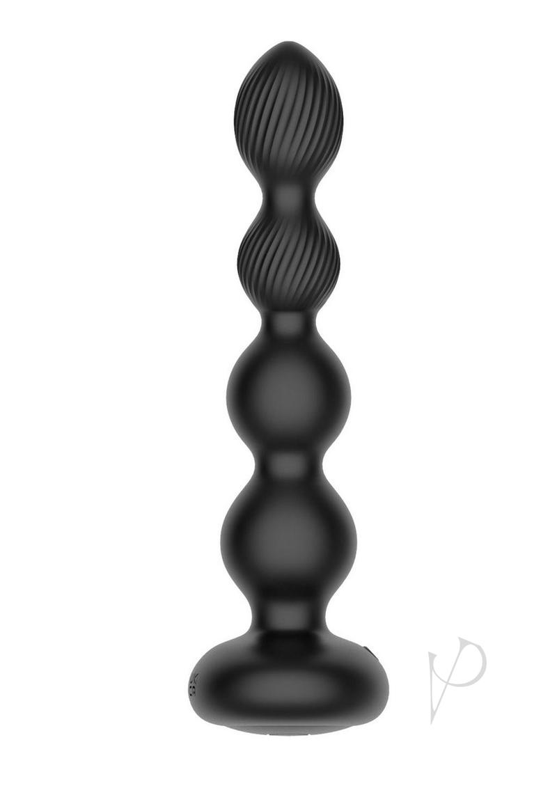 Nexus Tornado Rechargeable Silicone Rotating Beaded Probe with Remote Control - Black