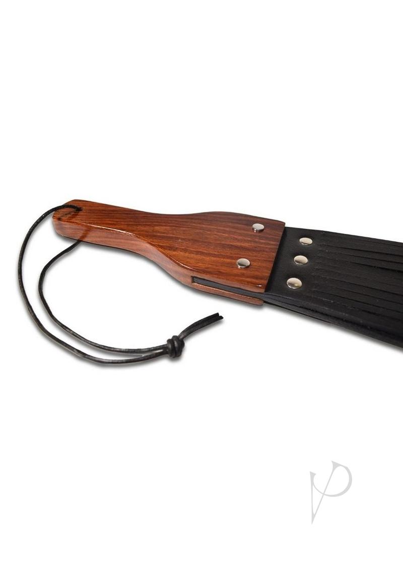 Prowler RED Leather and Wood Fringe Paddle - Black/Brown
