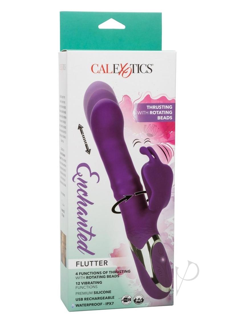 Enchanted Flutter Rechargeable Silicone Dual Action Vibrator - Purple