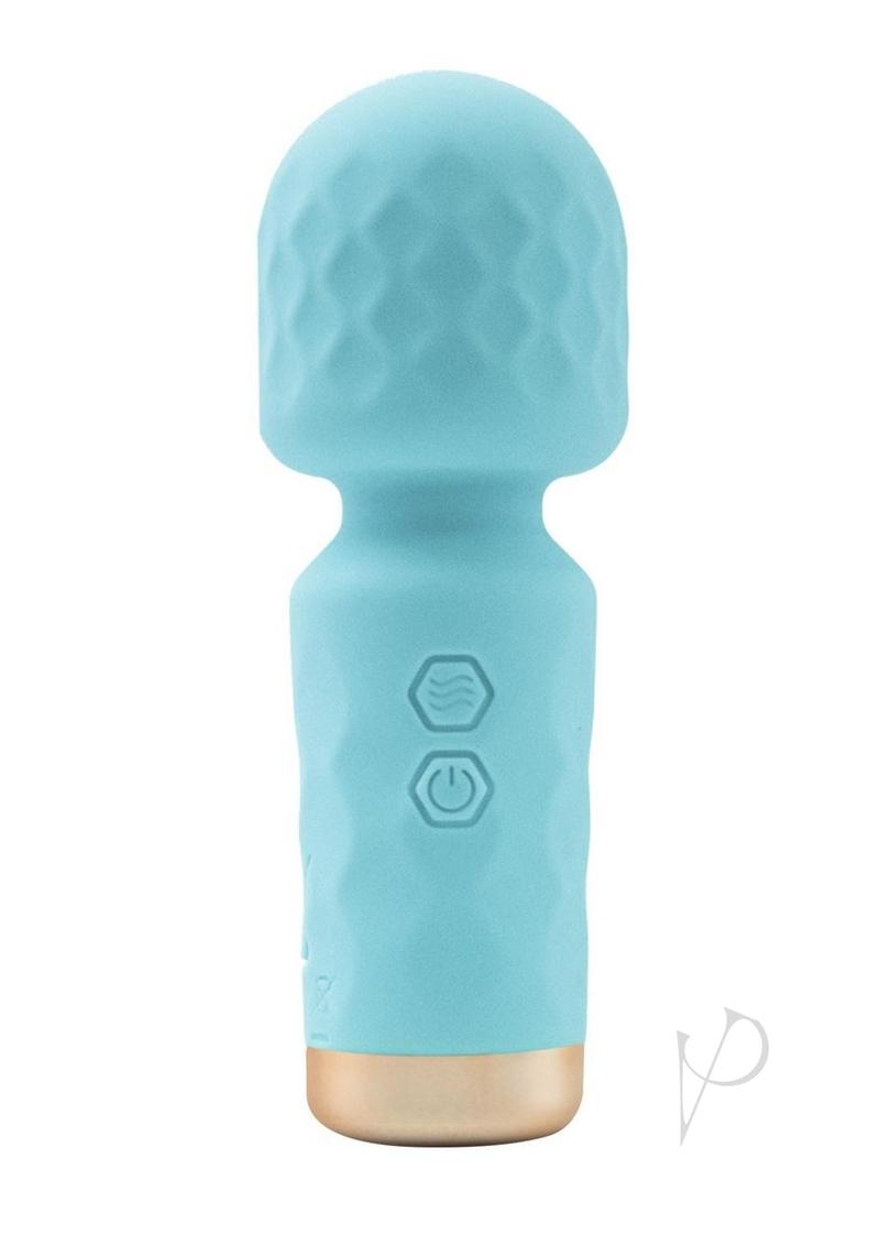 M`Lady Rechargeable Silicone Mini Vibrating Wand - Teal