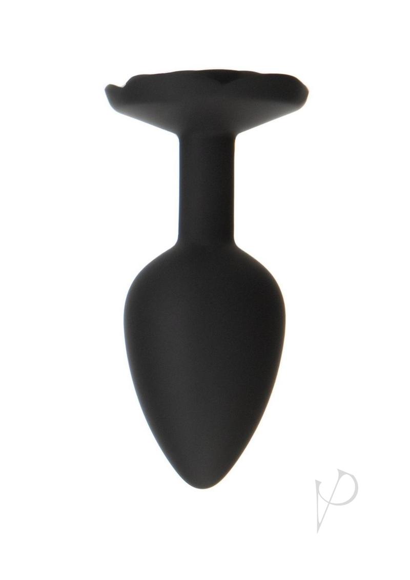 Roses Til Dawn Silicone Butt Plug - Small - Black