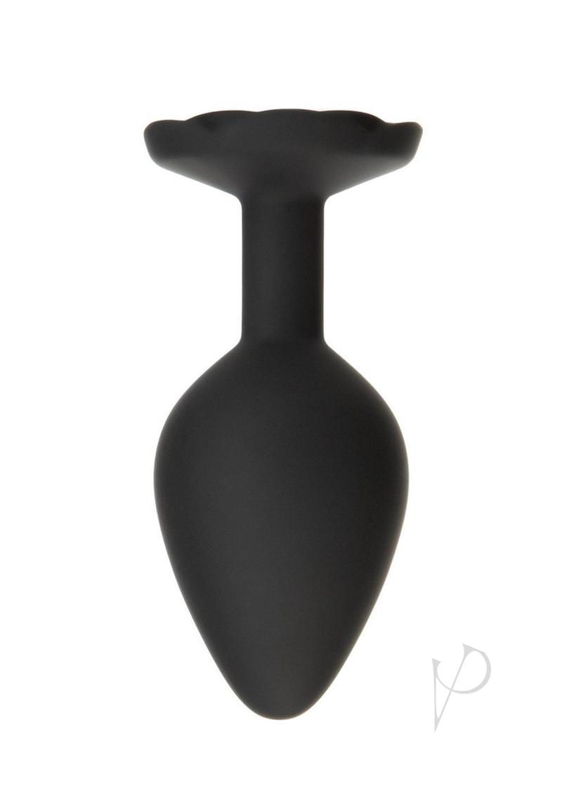 Roses Til Dawn Silicone Butt Plug - Medium - Black