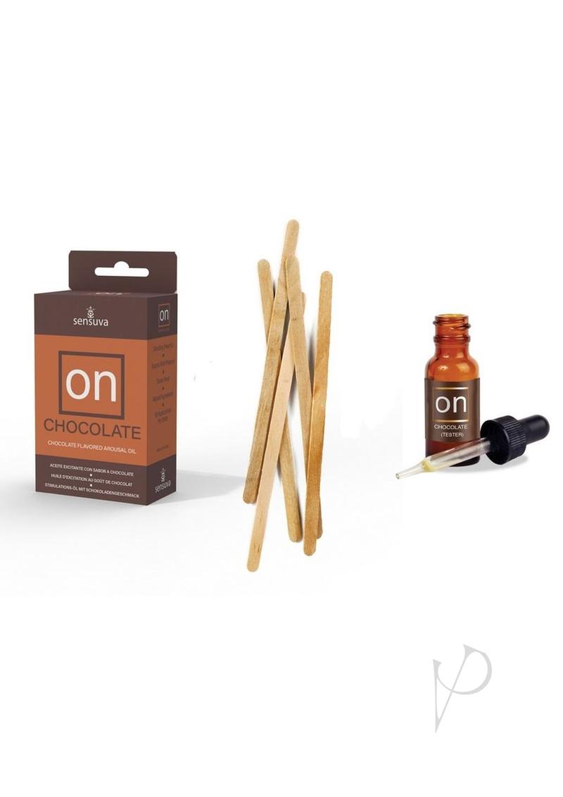 On Chocolate Arousal Oil 5ml Medium Box 12 Piece + Tester/Sticks Refill Kit