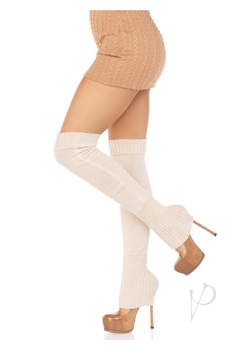 Leg Avenue Extra long Ribbed Knit Leg Warmers - OS - Ivory