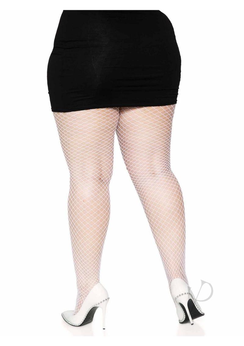 Leg Avenue Spandex Industrial Net Tights - 1X/2X - White