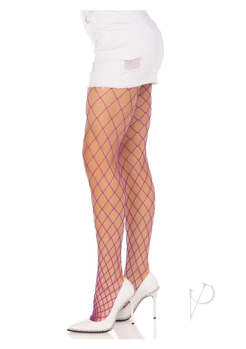 Leg Avenue Spandex Diamond Panty Hose - OS - Purple