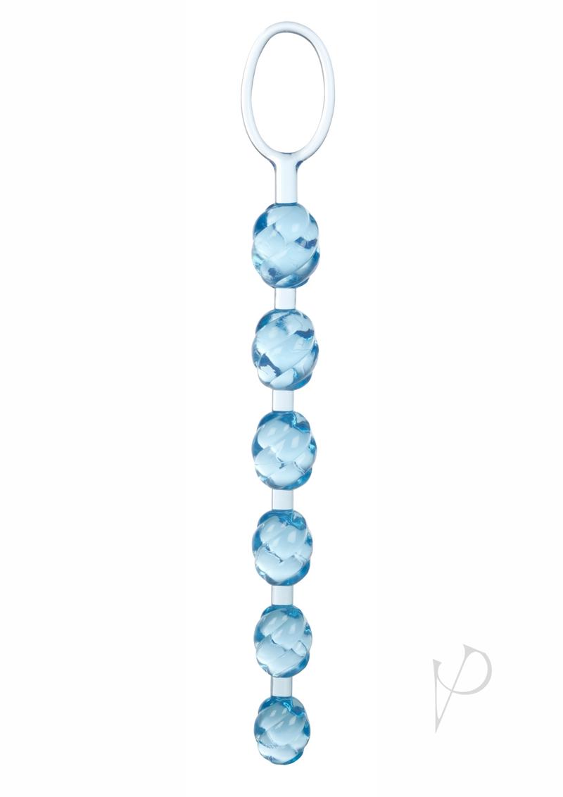 Swirl Pleasure Anal Beads -Blue