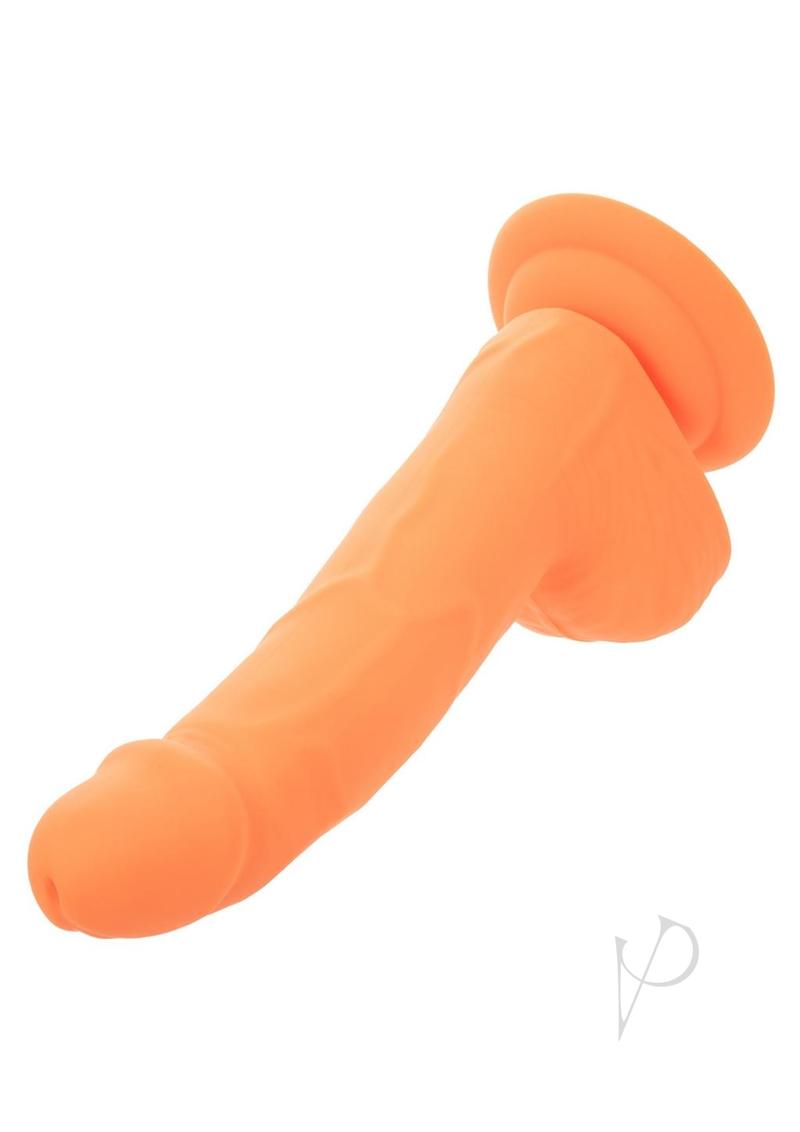 Neon Silicone Studs Dildo 6in - Orange