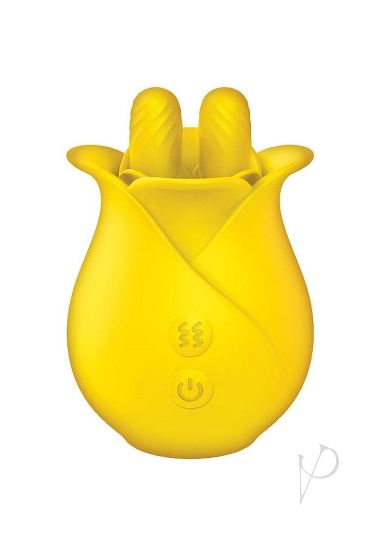 Clit-Tastic Tulip Rechargeable Silicone Clitoral Vibrator - Yellow