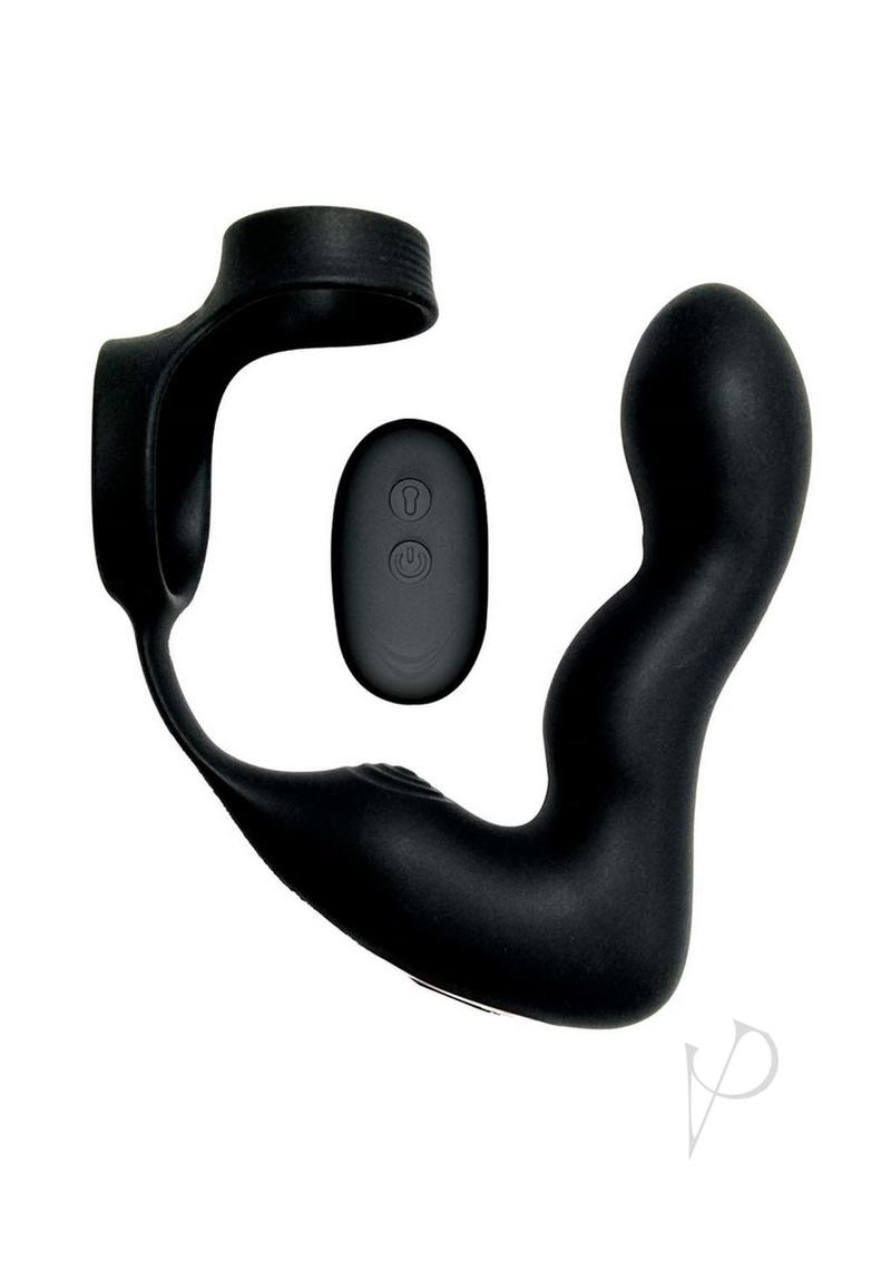 Atomic Inflatable P-Spot Rechargeable Silicone Prostate Stimulator  with Remote Control - Black