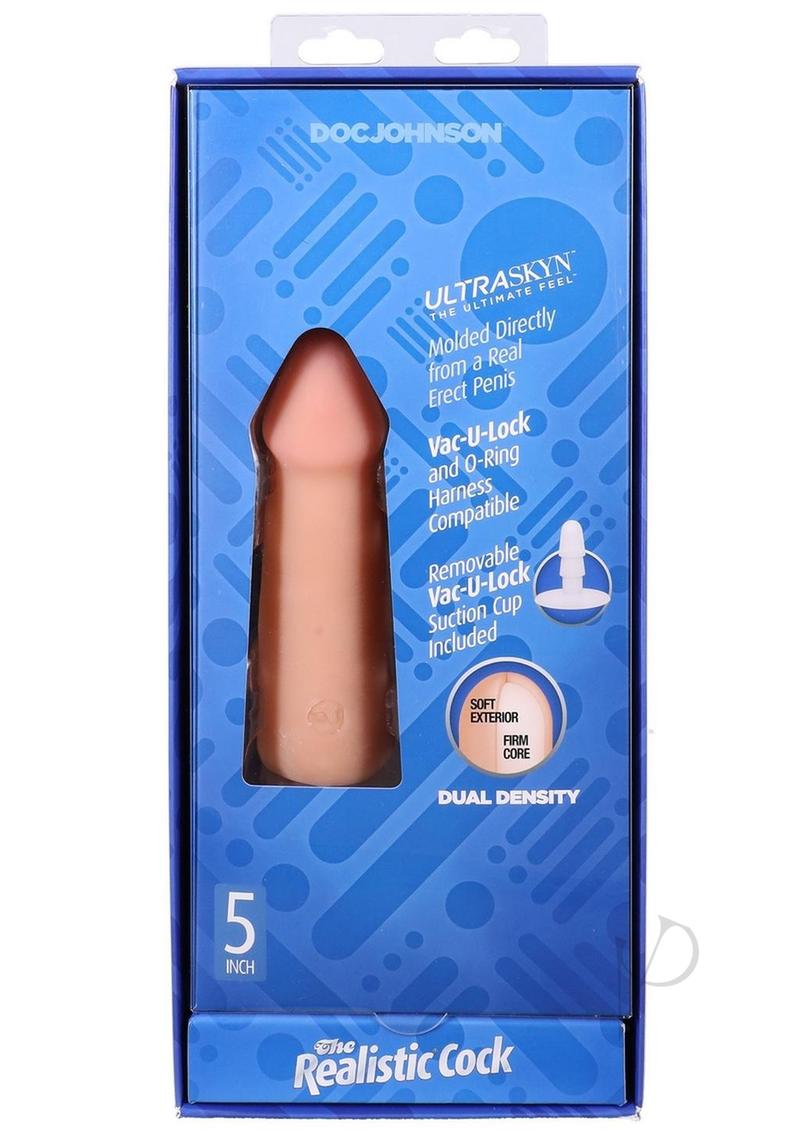 The Realistic Cock Ultraskyn Removable Vac-U-Lock Suction Cup 5in - Vanilla