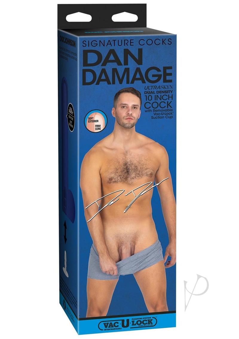 Signature Cocks Ultraskyn Dan Damage Dildo with Removable Suction Cup 10in - Vanilla