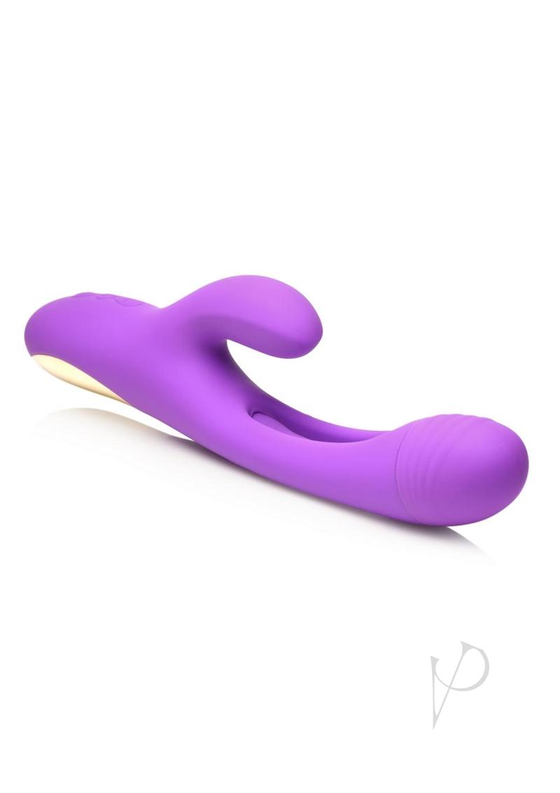 Inmi Tri-Flick Flicking Rechargeable Triple Stimulation Silicone Rabbit Vibrator - Purple