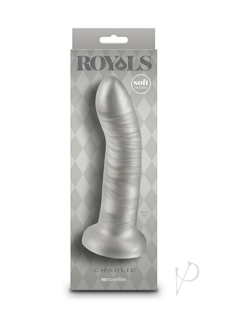 Royals Charlie Silicone Dildo 7in - Silver