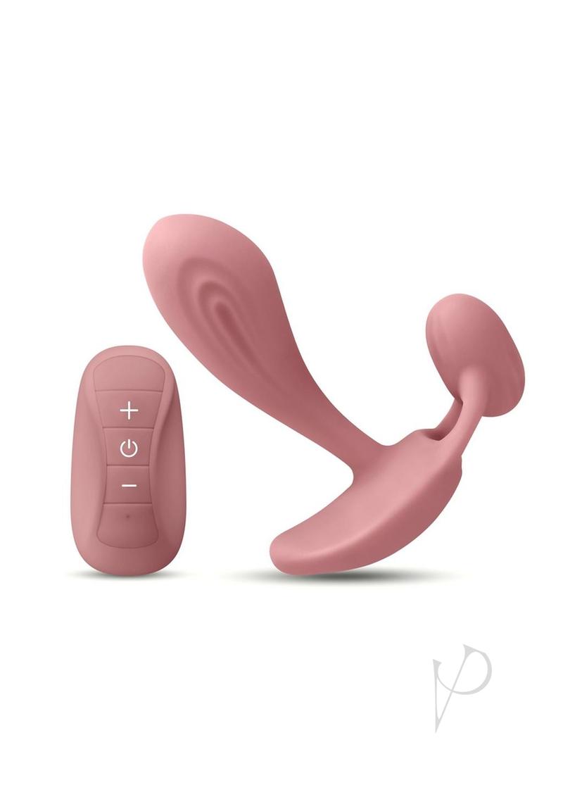 Secrets Echo Rechargeable Silicone G-Spot Vibrator with Clitoral Stimulation and Remote Control - Pink