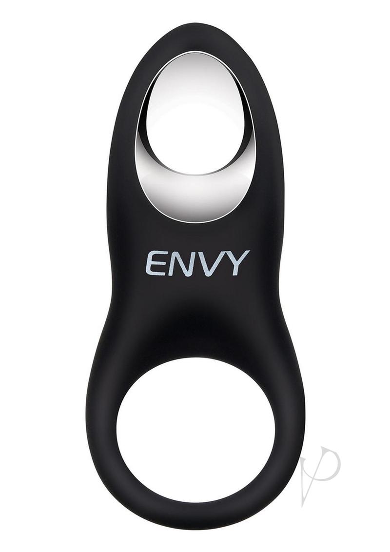 Envy Toys Imprint Textured Rechargeable Silicone Stamina Ring - Black