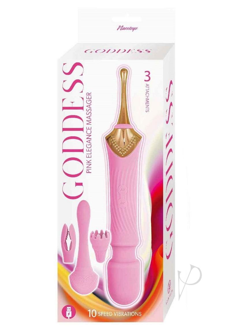 Goddess Pink Elegance Rechargeable Silicone Duel End Vibrator - Pink