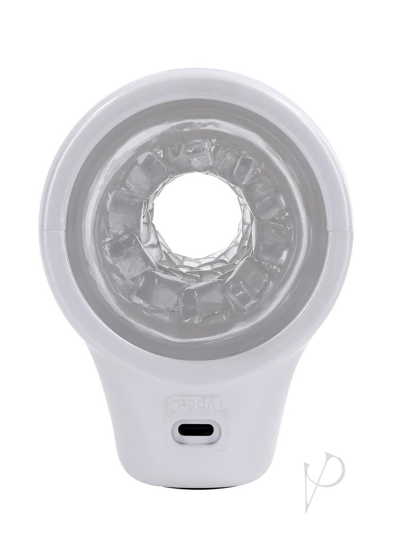 Playboy Spin Doctor Rechargeable Dual End Masturbator - White/Clear