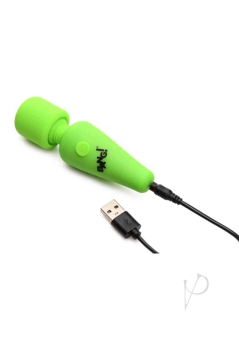 Bang! Glow in the Dark Rechargeable Silicone Mini Wand - Green