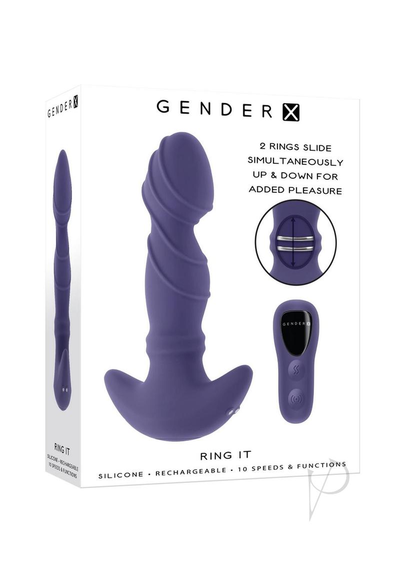 Gender X Ring It Rechargeable Silicone Anal Plug with Remote Control - Blue