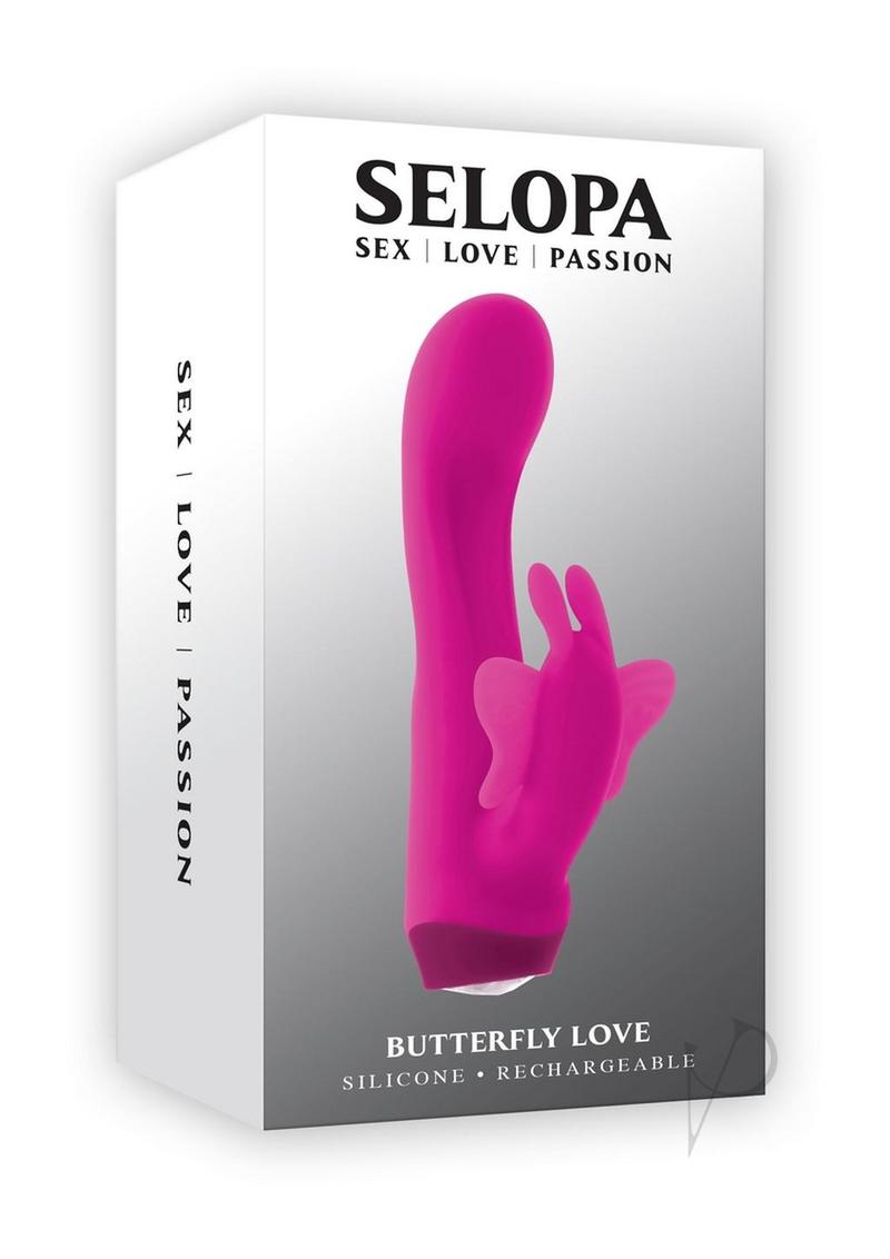 Selopa Butterfly Love Rechargeable Silicone Rabbit Vibrator - Pink